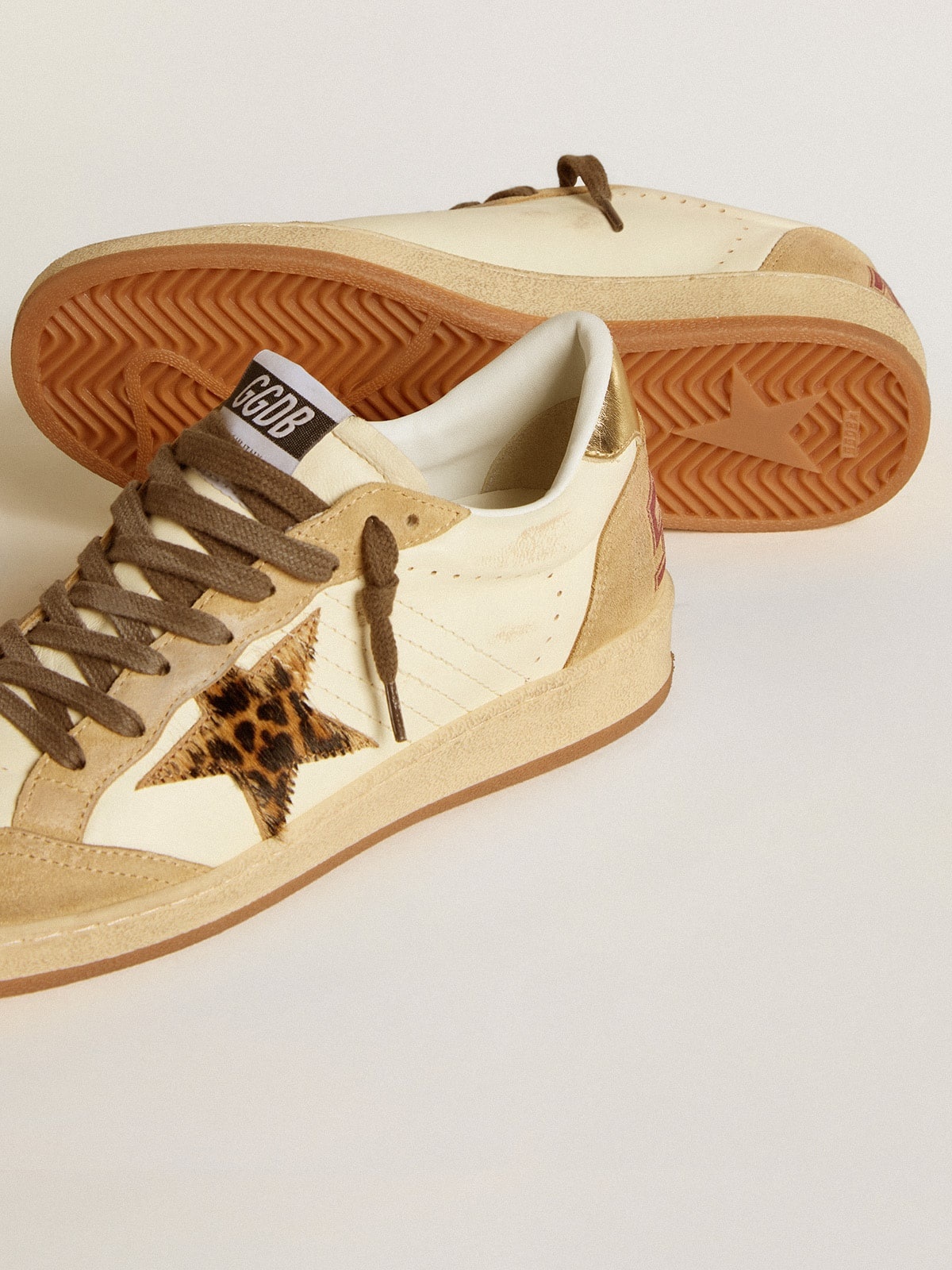 Women's Ball Star in nappa and suede with pony skin star and metallic heel tab - 3