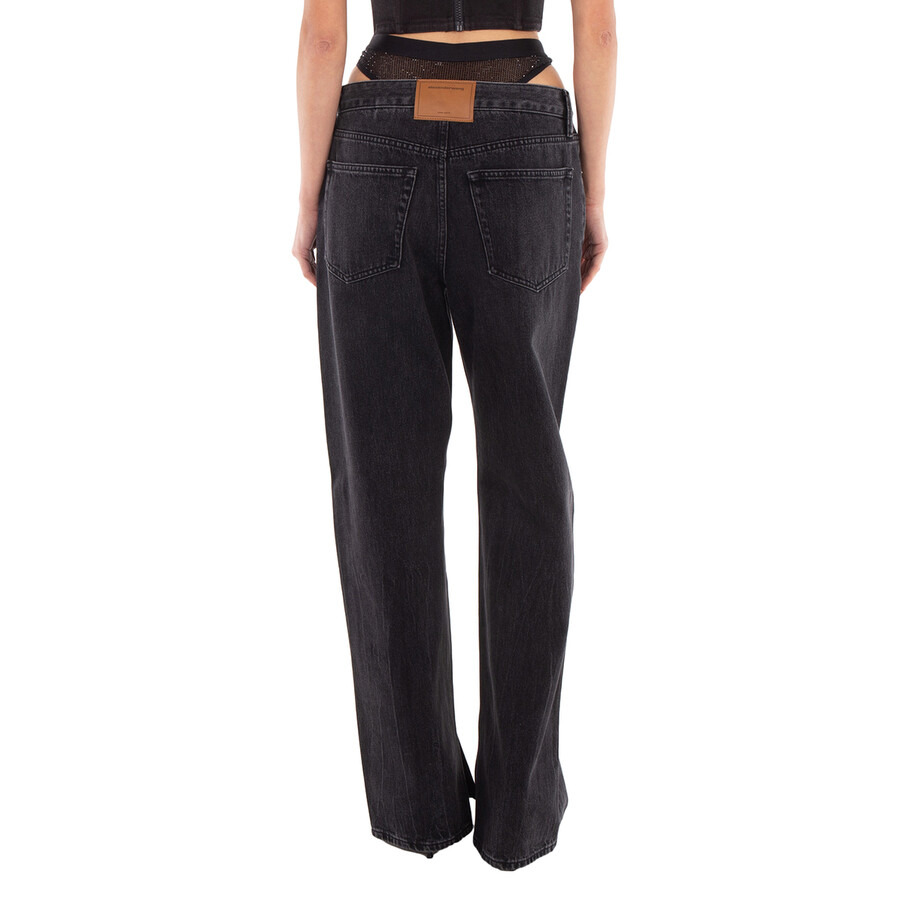 Alexander Wang Slit Hem Jeans With Prestyle Hotfix Undie - 3