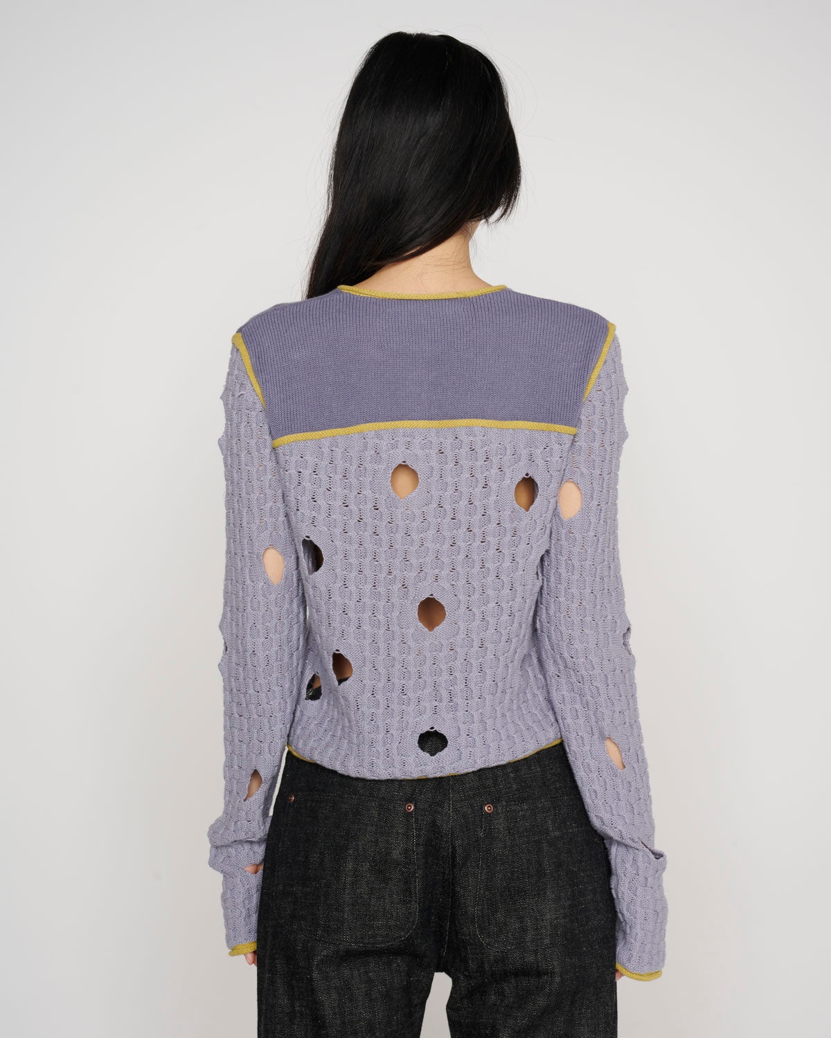 Reverse Seam Wholey Sweater - Washed Blue - 6