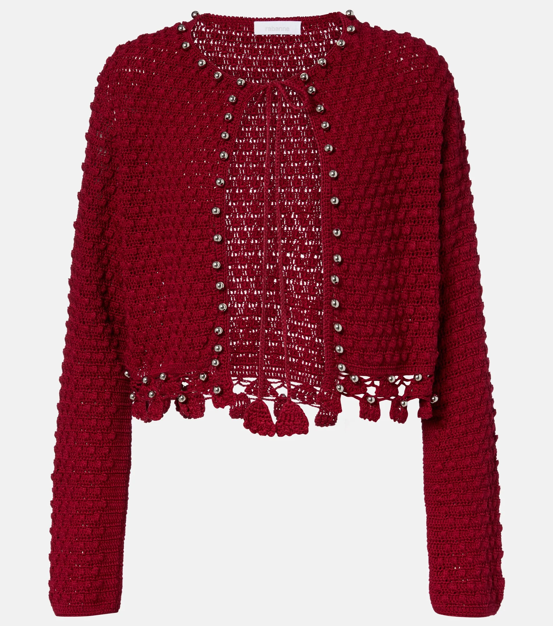 Studded crochet cotton cardigan - 1