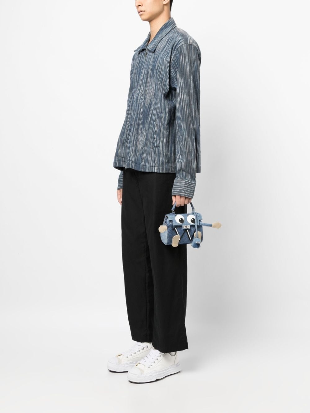 appliqué-detail denim shoulder bag - 2