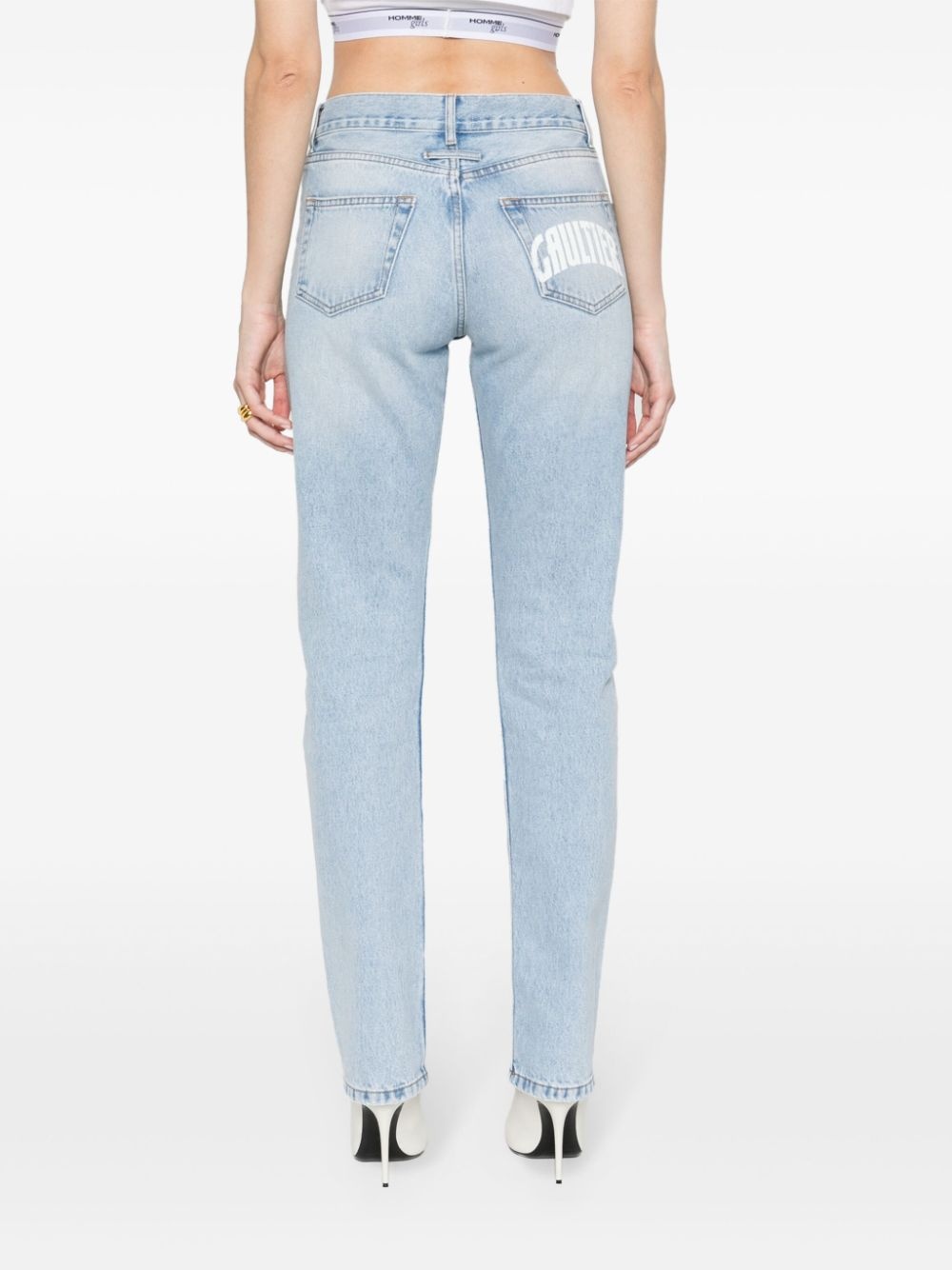 light-wash tapered jeans - 4