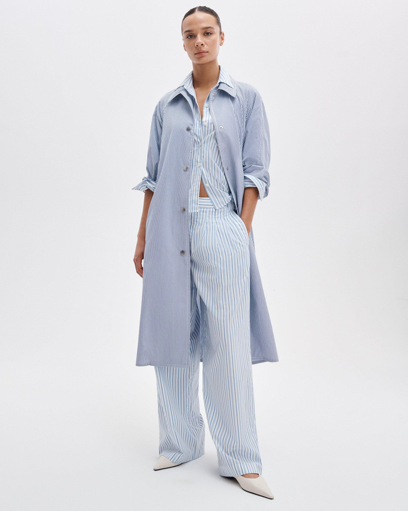 Gayle Striped Poplin Trench Coat 2