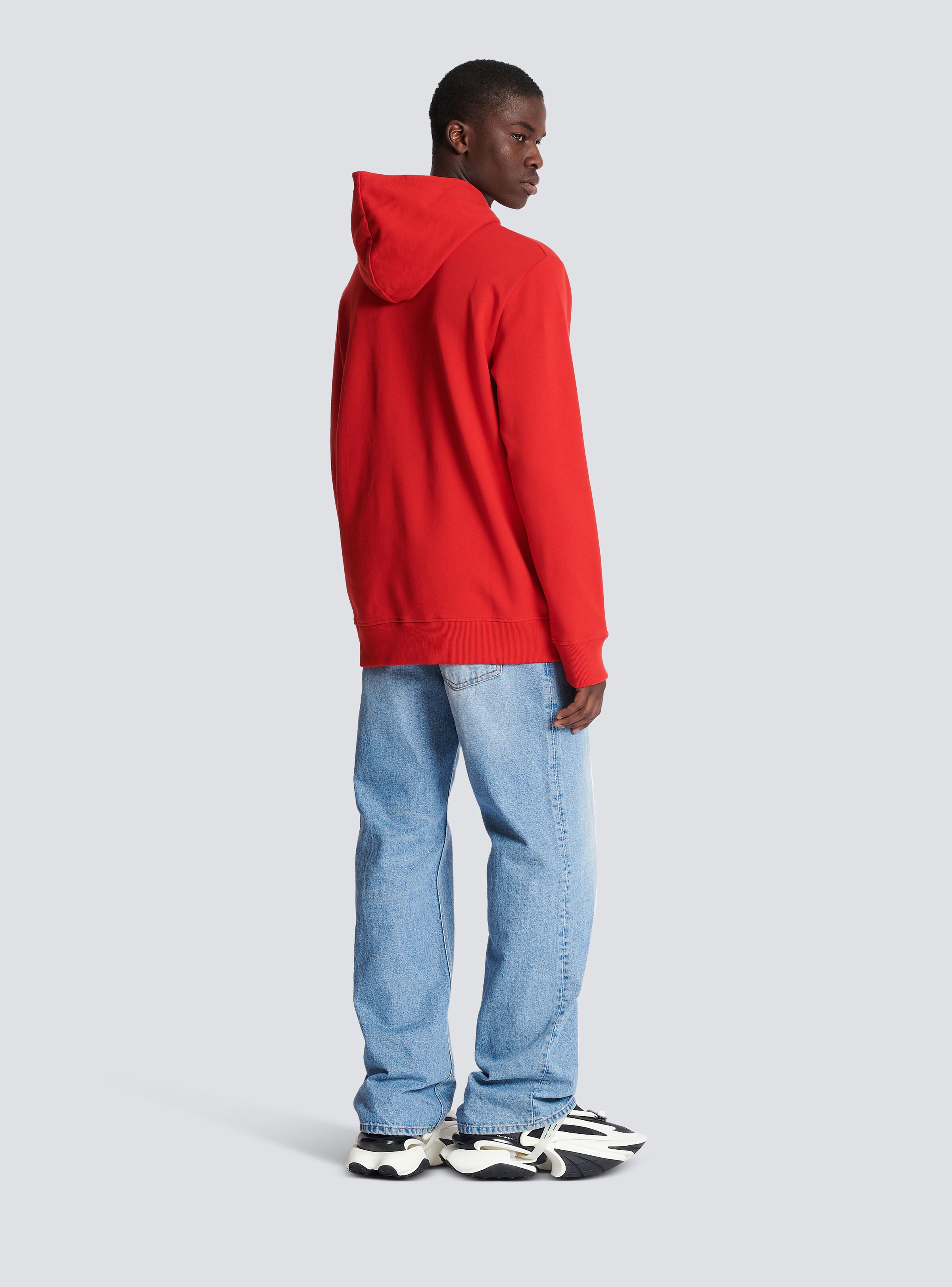 Embossed Balmain hooded sweatshirt - 4