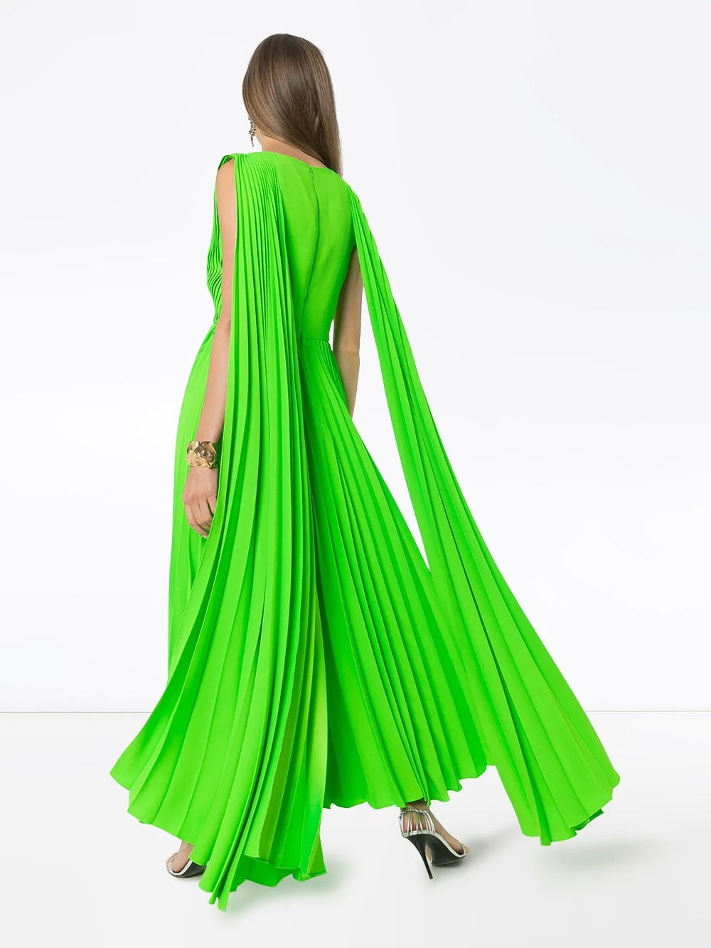 pleated caped gown - 4