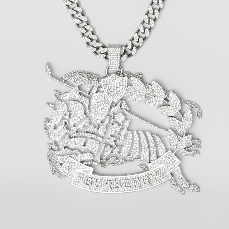 Burberry Crystal EKD and Palladium-plated Necklace outlook