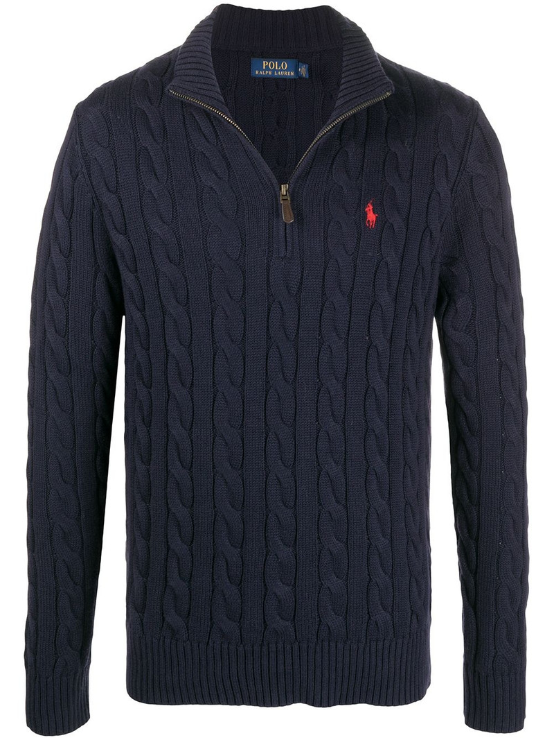 cable knit half-zip jumper 1