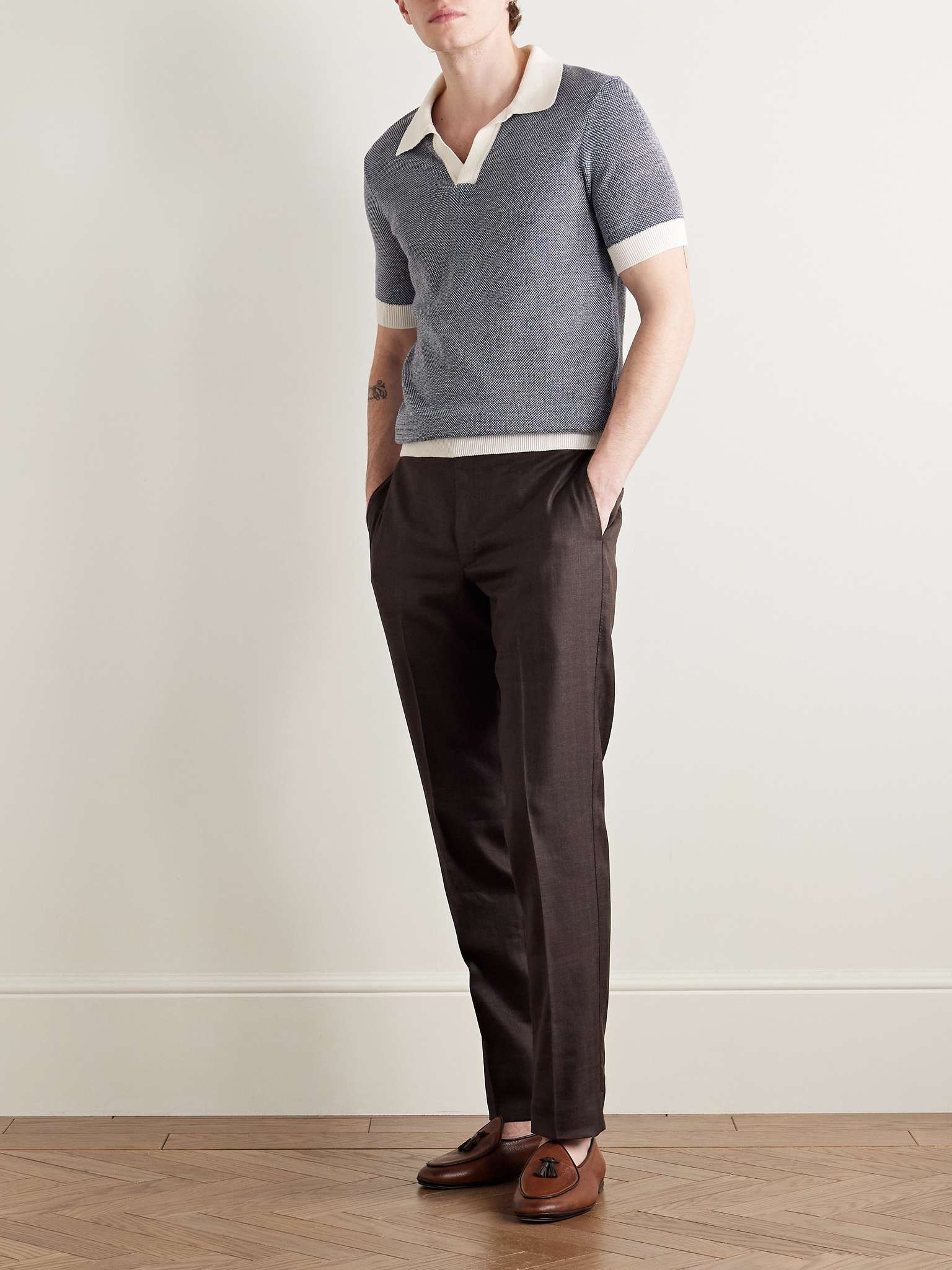Slim-Fit Birdseye Cotton and Linen-Blend Polo Shirt - 2