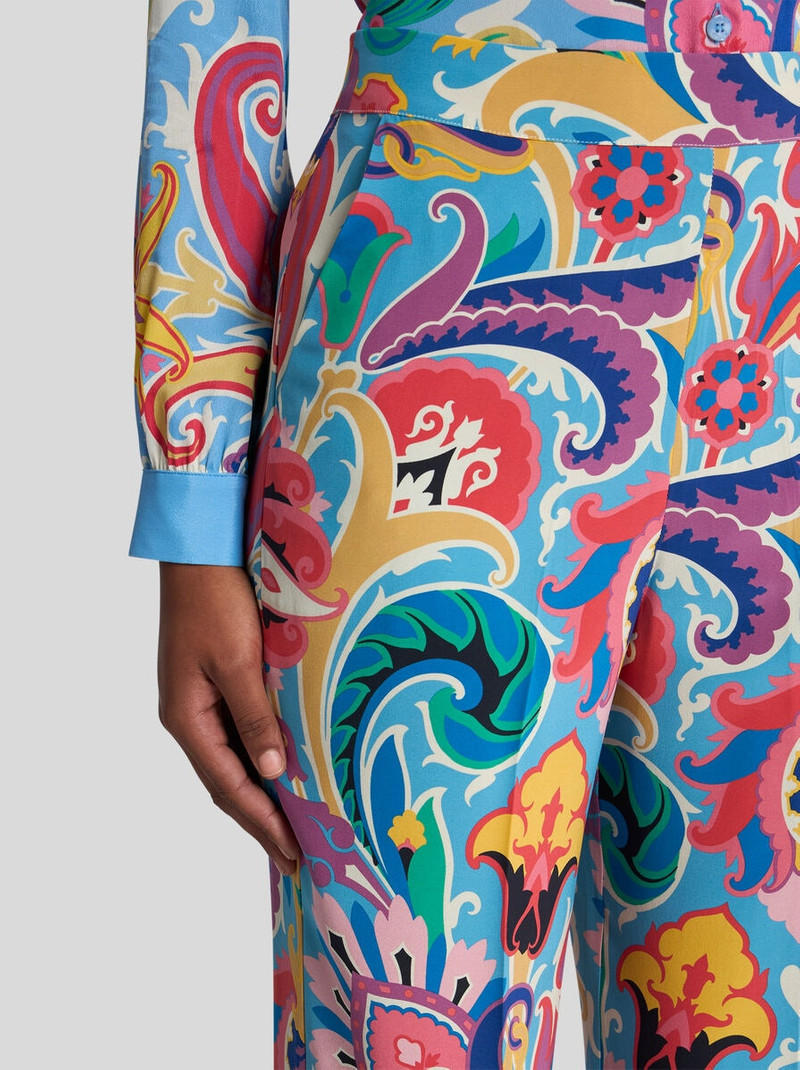 Etro SILK TROUSERS WITH FLORAL PRINT outlook