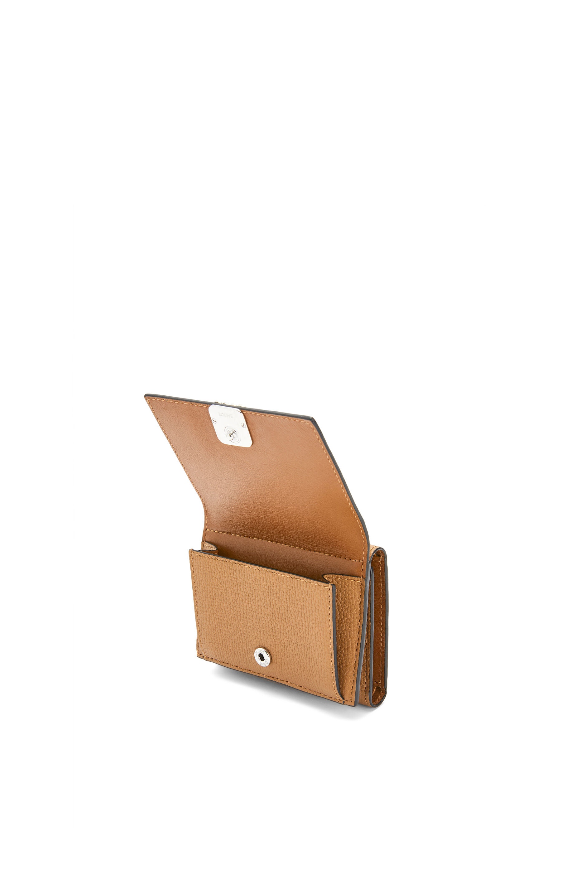 Anagram trifold 6 cc wallet in pebble grain calfskin - 2