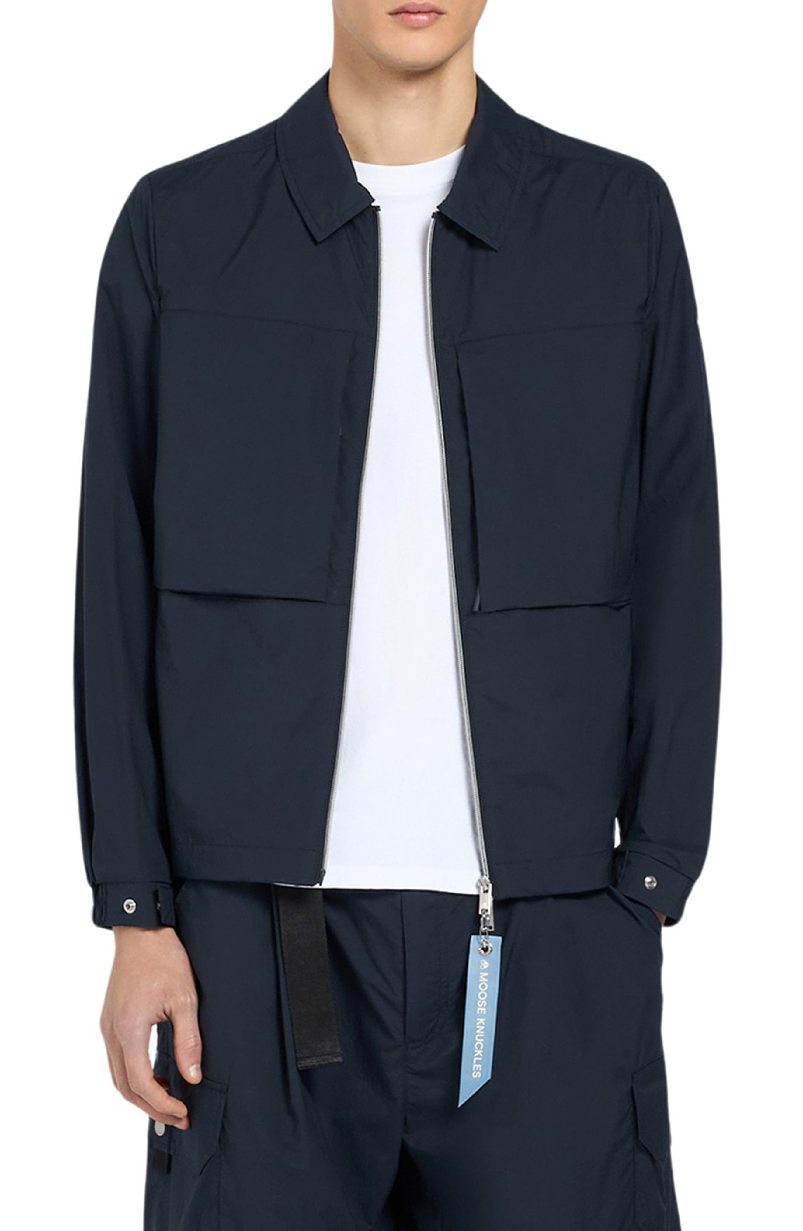 Moose Knuckles Waverly Water Repellent Stretch Shirt Jacket in Black at Nordstrom - 1