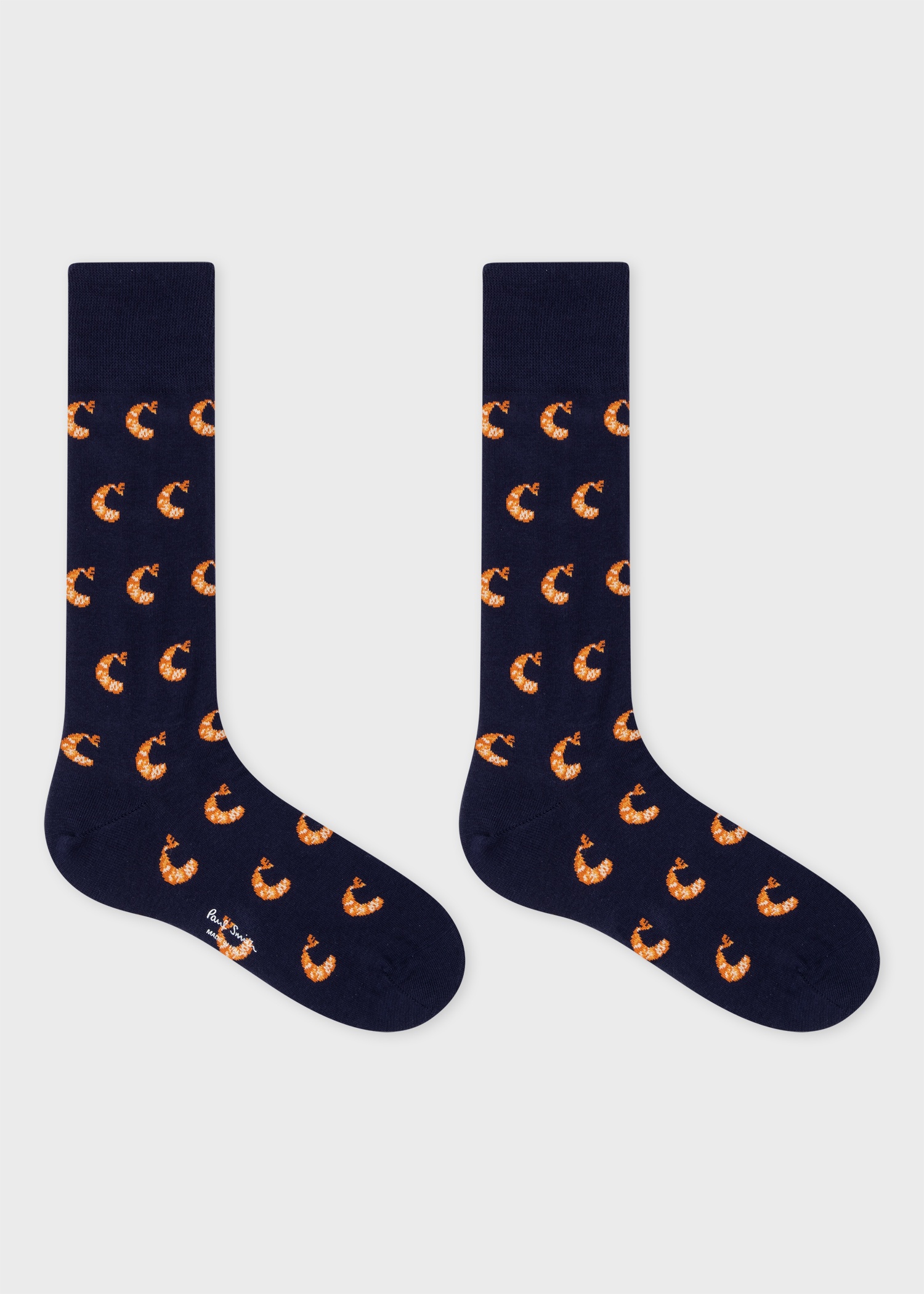 Navy 'Shrimp' Pattern Socks - 2