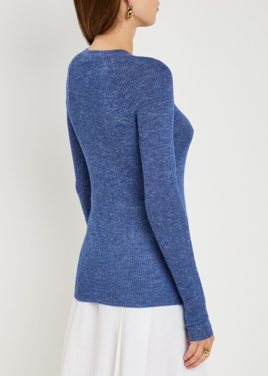 Gabriela Hearst Anges Henley Mélange Knit top - 3