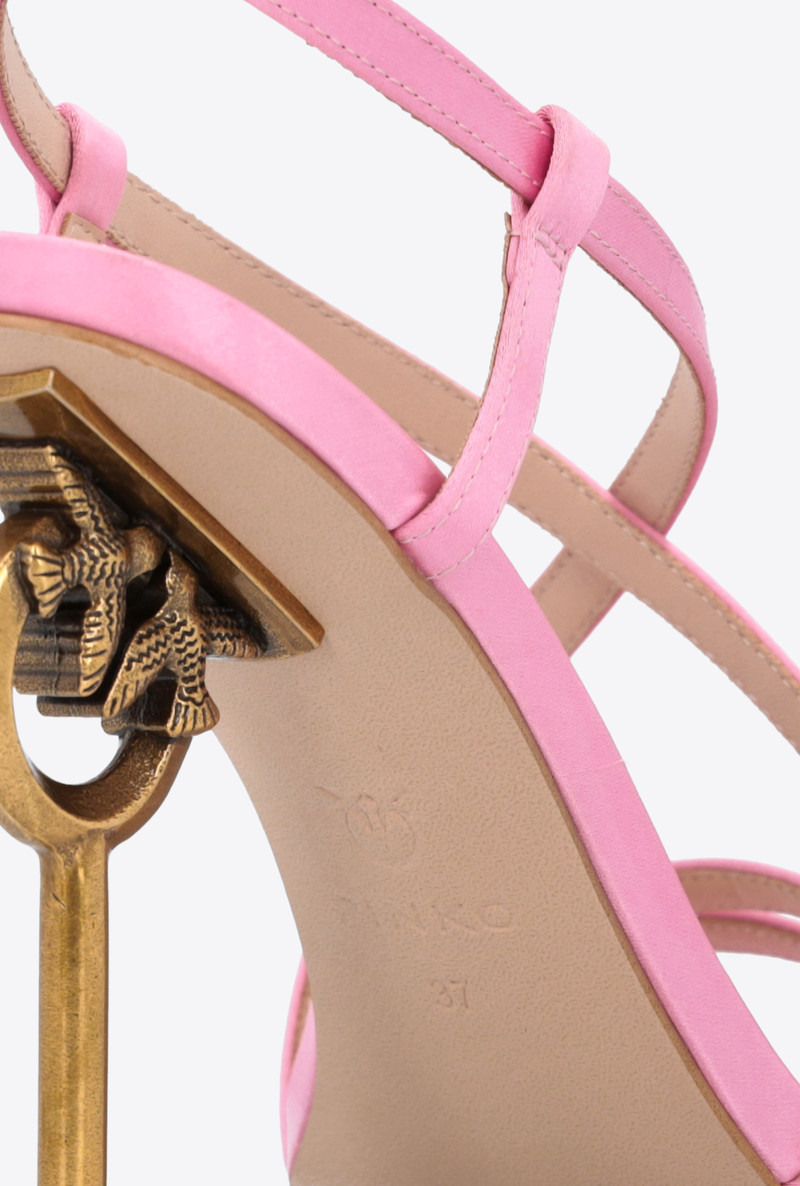 LOVE BIRDS HEELED SATIN SANDALS 9