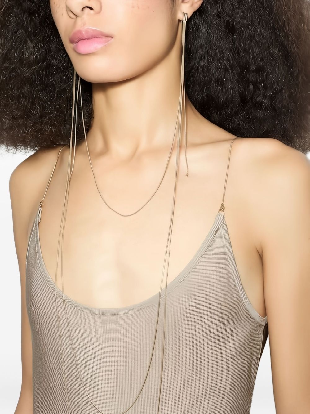chain-strap flared dress - 5
