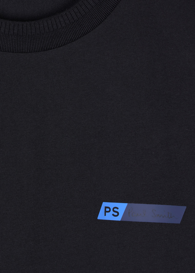Paul Smith Navy Blue PS Tilt Logo Cotton-Blend T-Shirt outlook