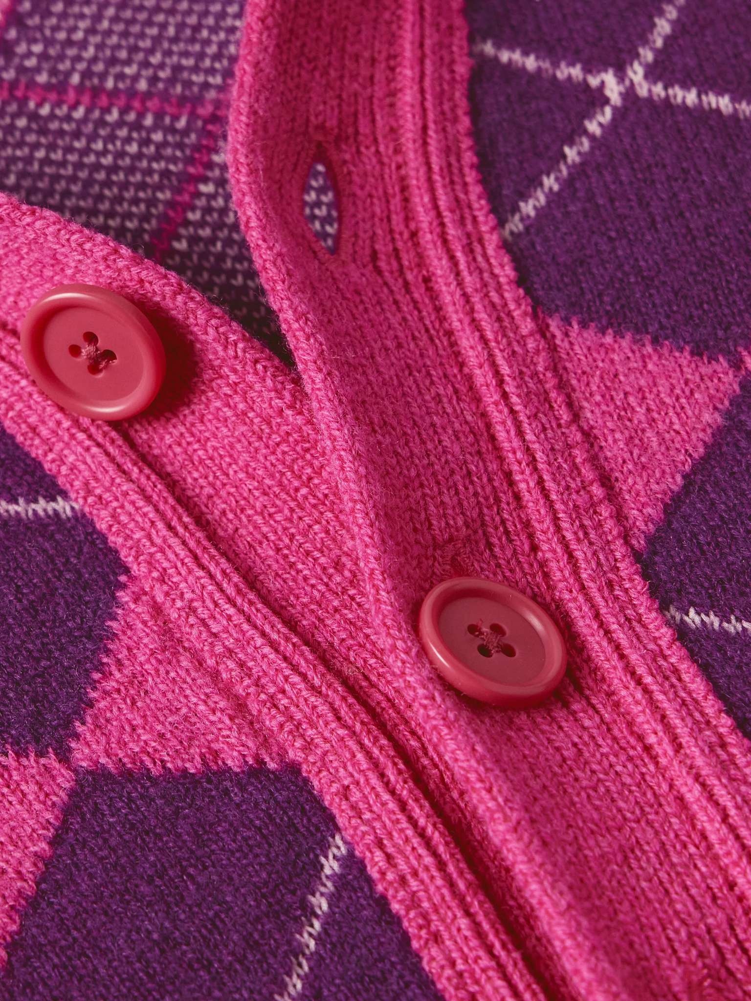 Kwanny Argyle Wool-Blend Jacquard-Knit Cardigan - 5