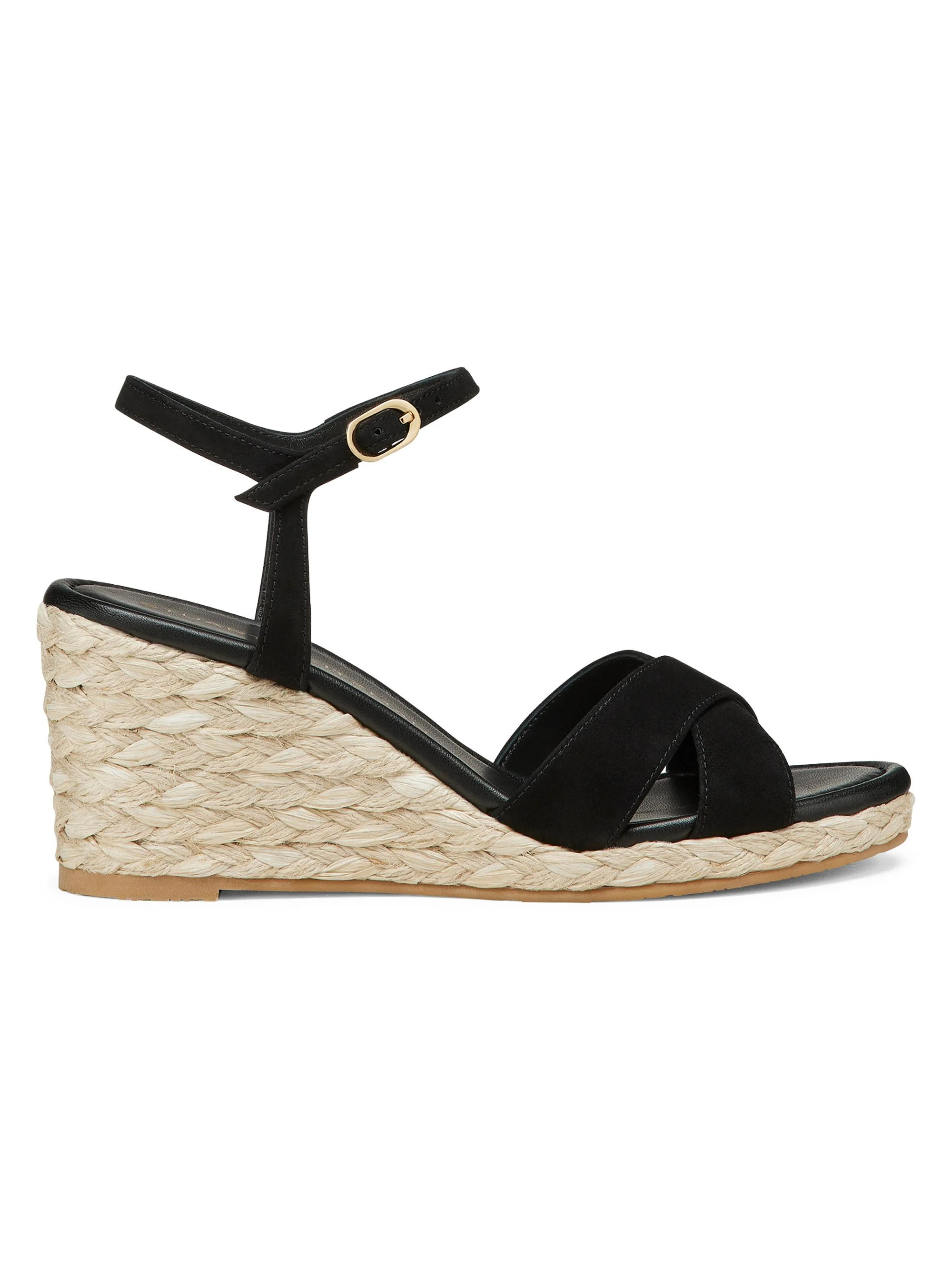 Women's Dayna Suede Espadrille Wedges - Black Natural - 1