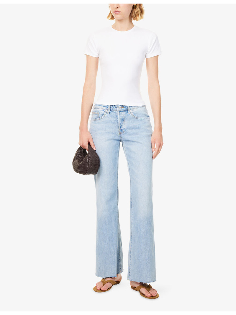 GOOD AMERICAN The Rib Baby Cropped Stretch-Modal Jersey T-Shirt outlook