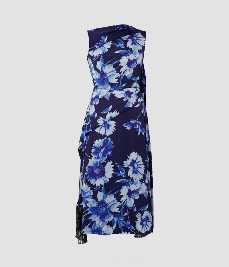 DRAPED MIDI COCKTAIL DRESS - 1