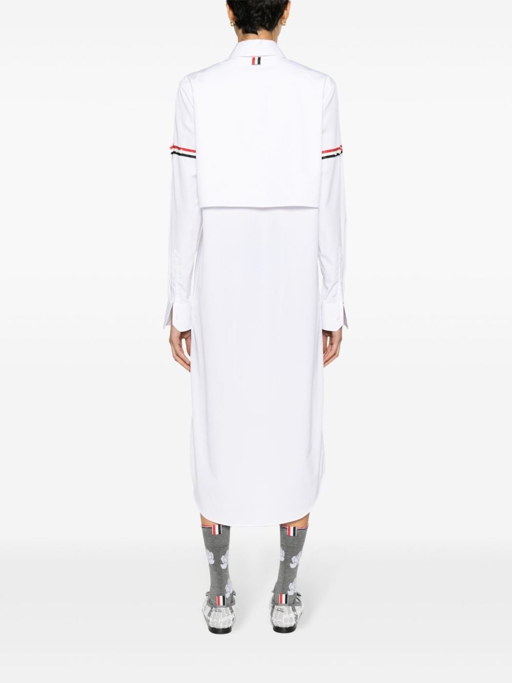 cotton midi shirt dress - 4