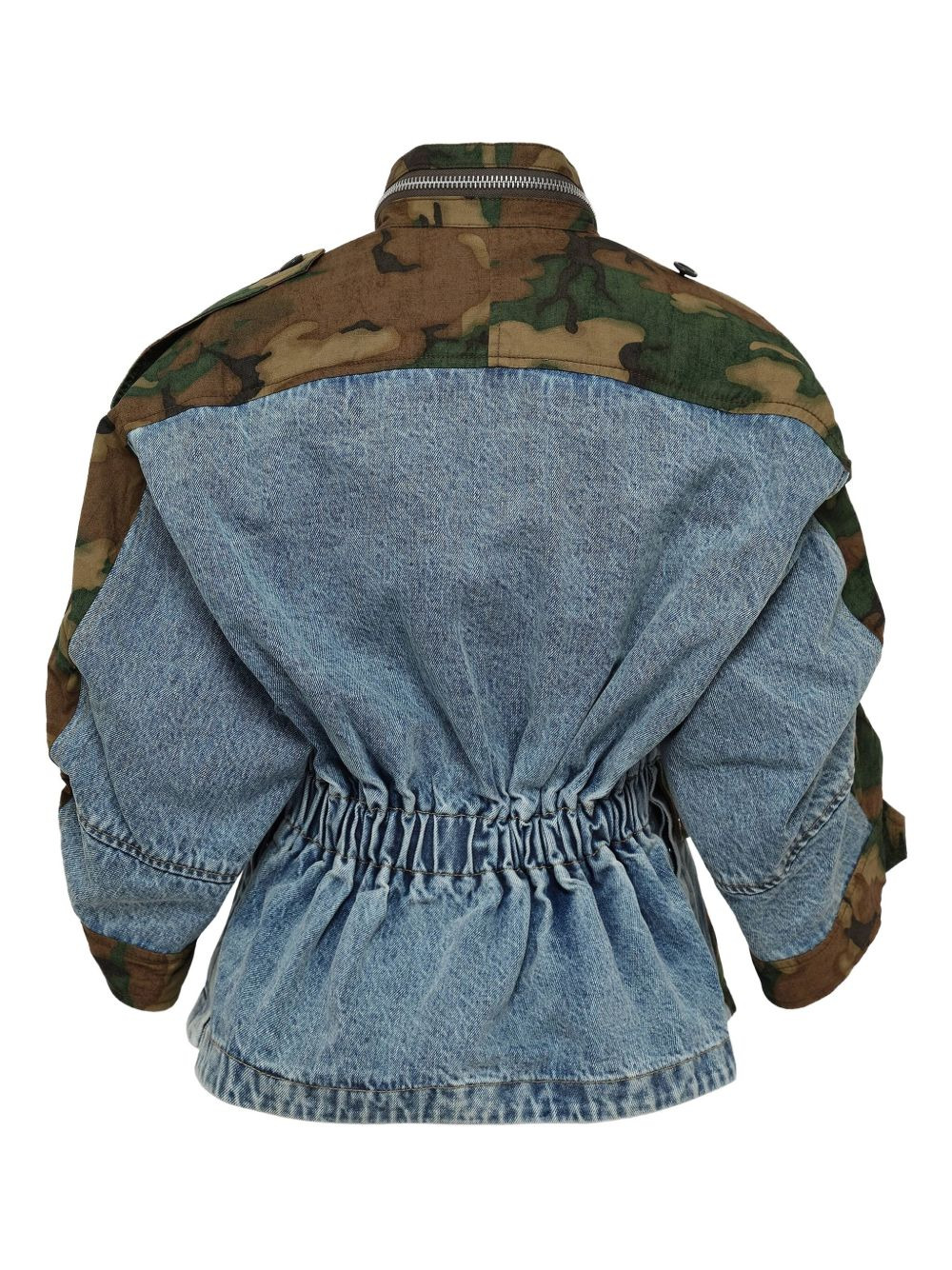 camouflage-panel denim jacket - 2