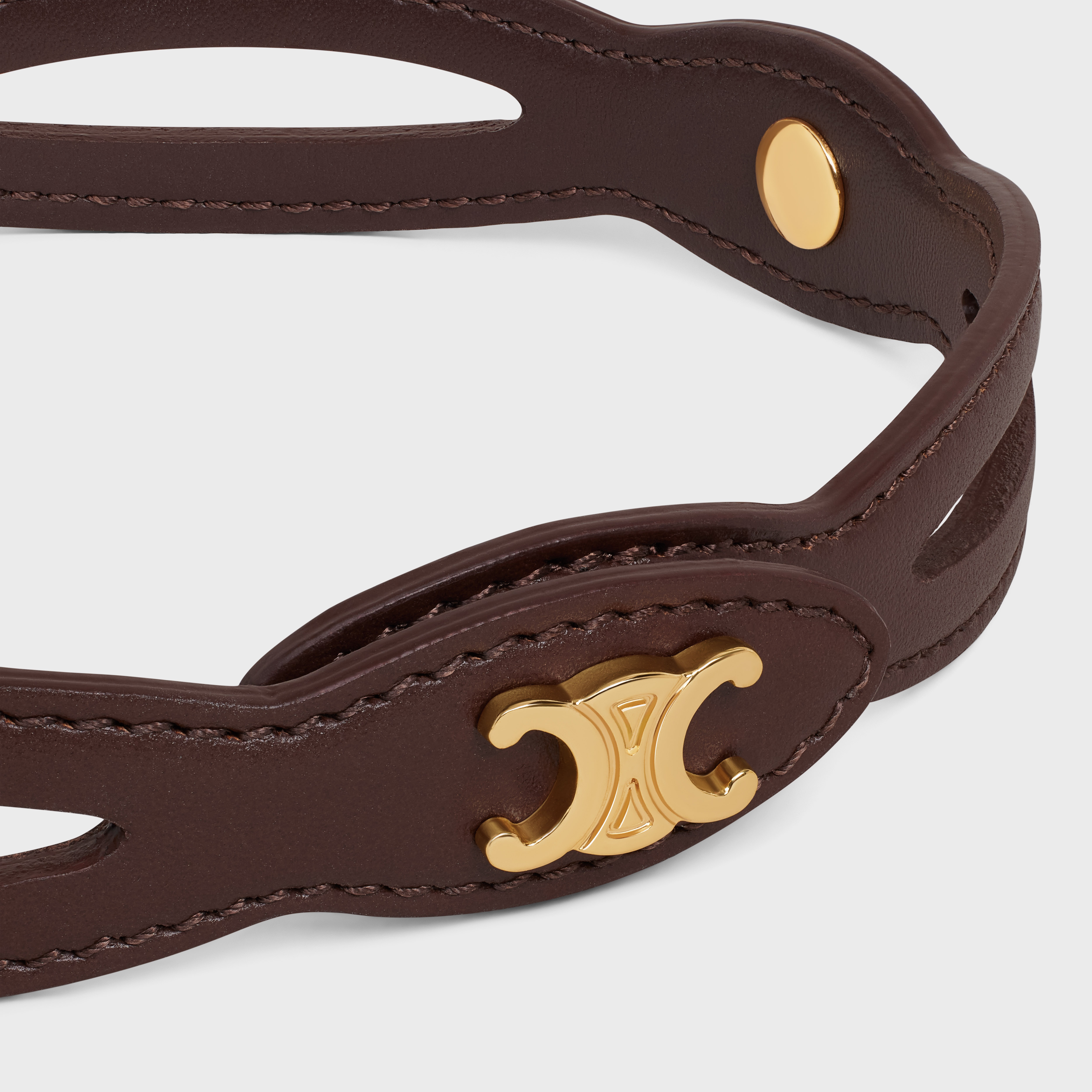 CELINE Les Cuirs Celine Leather Choker in Calfskin and Brass