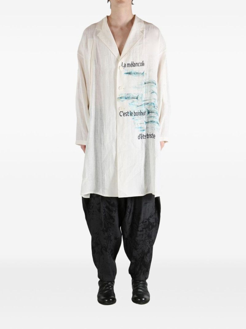 Yohji Yamamoto printed coat outlook