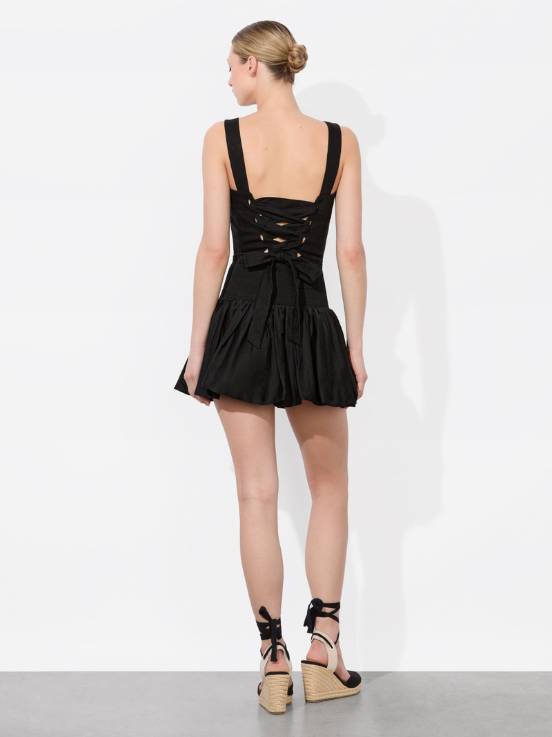 Alice + Olivia NATALIA LINEN LACE UP TOP outlook