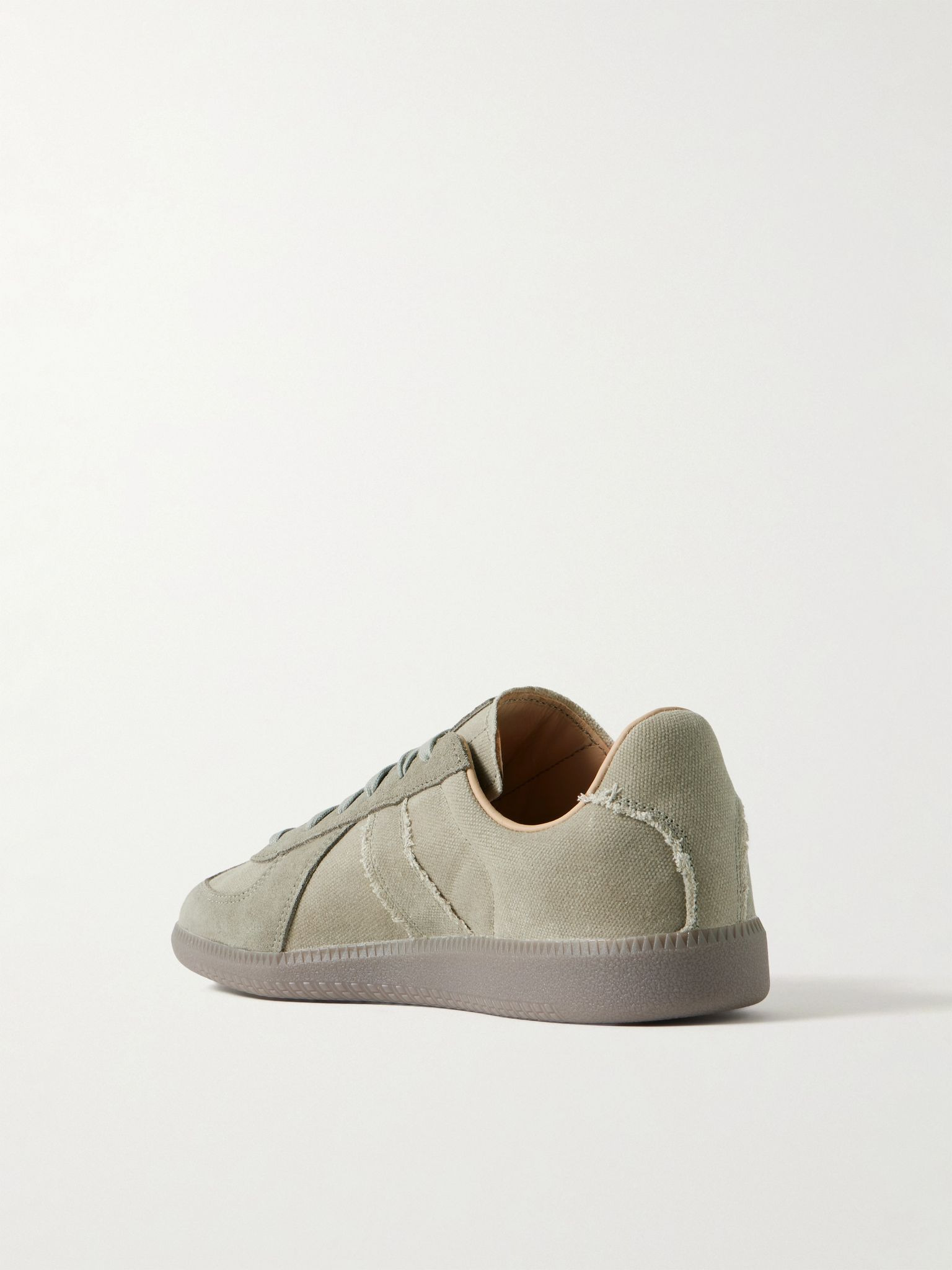 BW Army Suede-Trimmed Waxed-Canvas Sneakers Gray - 4
