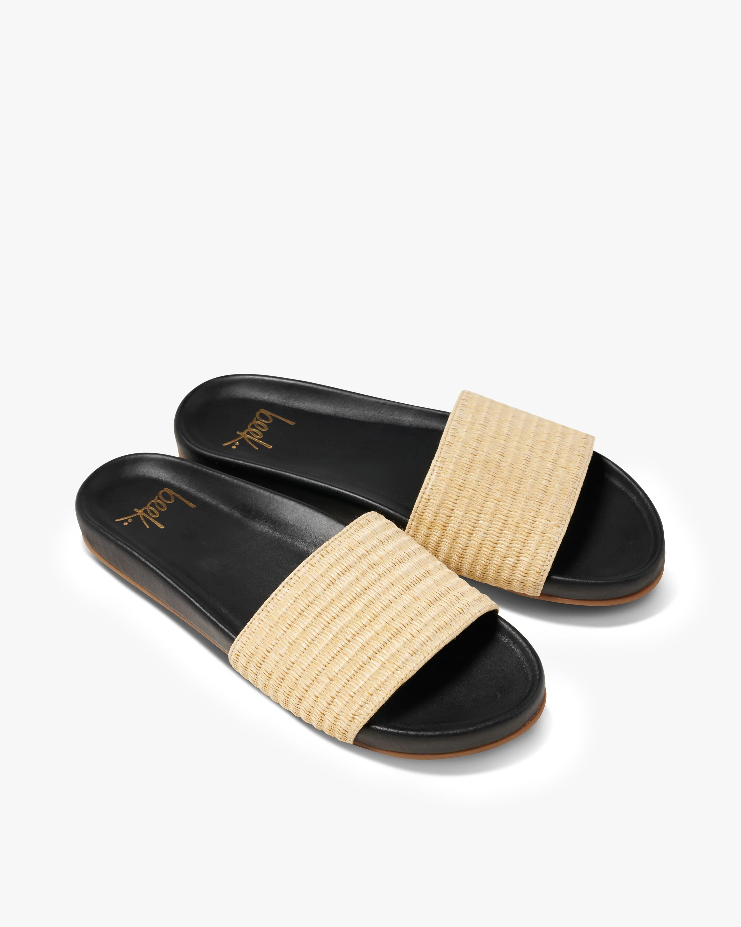 Gallito Raffia Leather Slide Sandal - 1