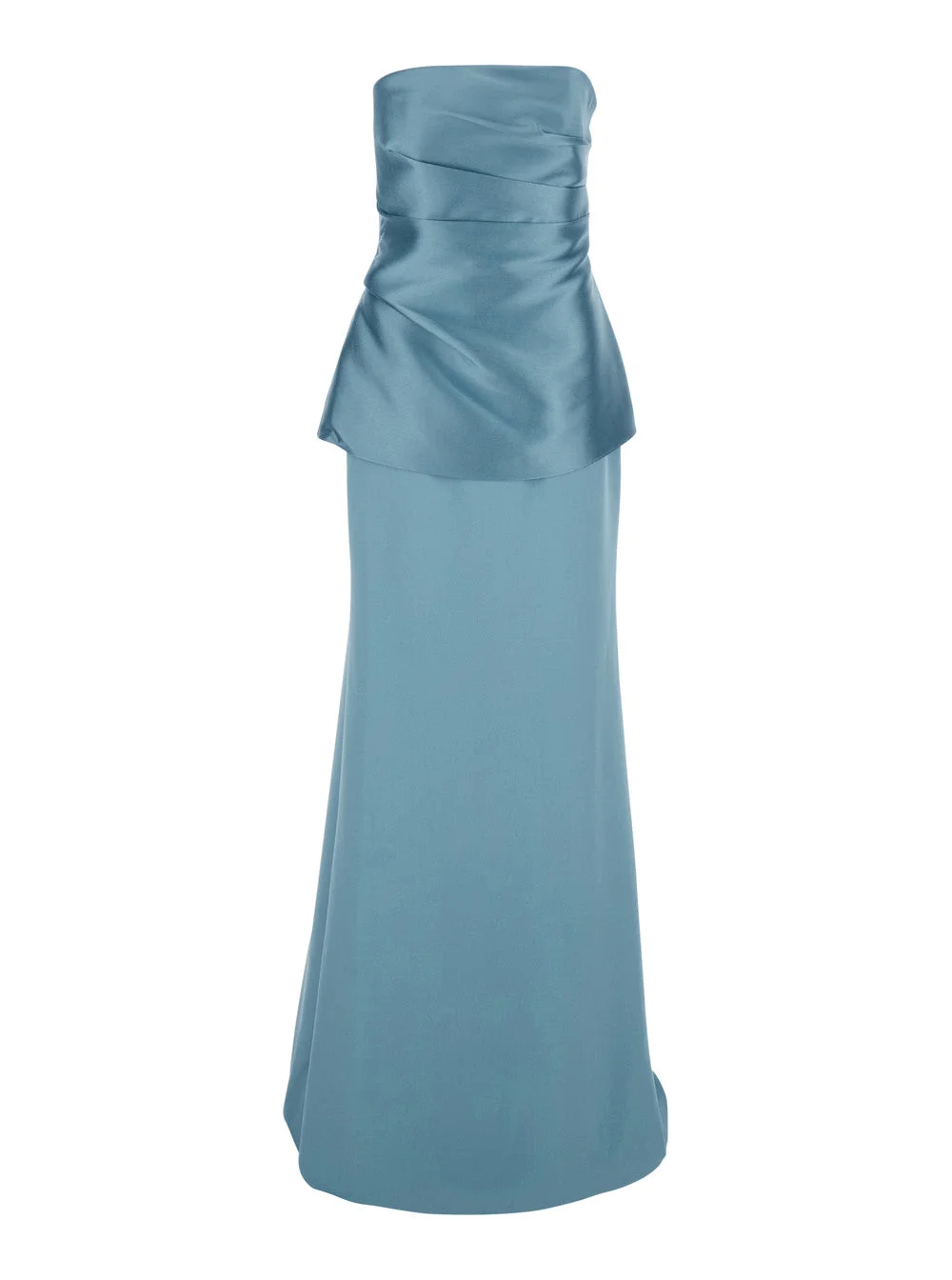 ALIA MAXI DRESS Blue Long with V Neck in Polyester for Women Light Elastane - 1