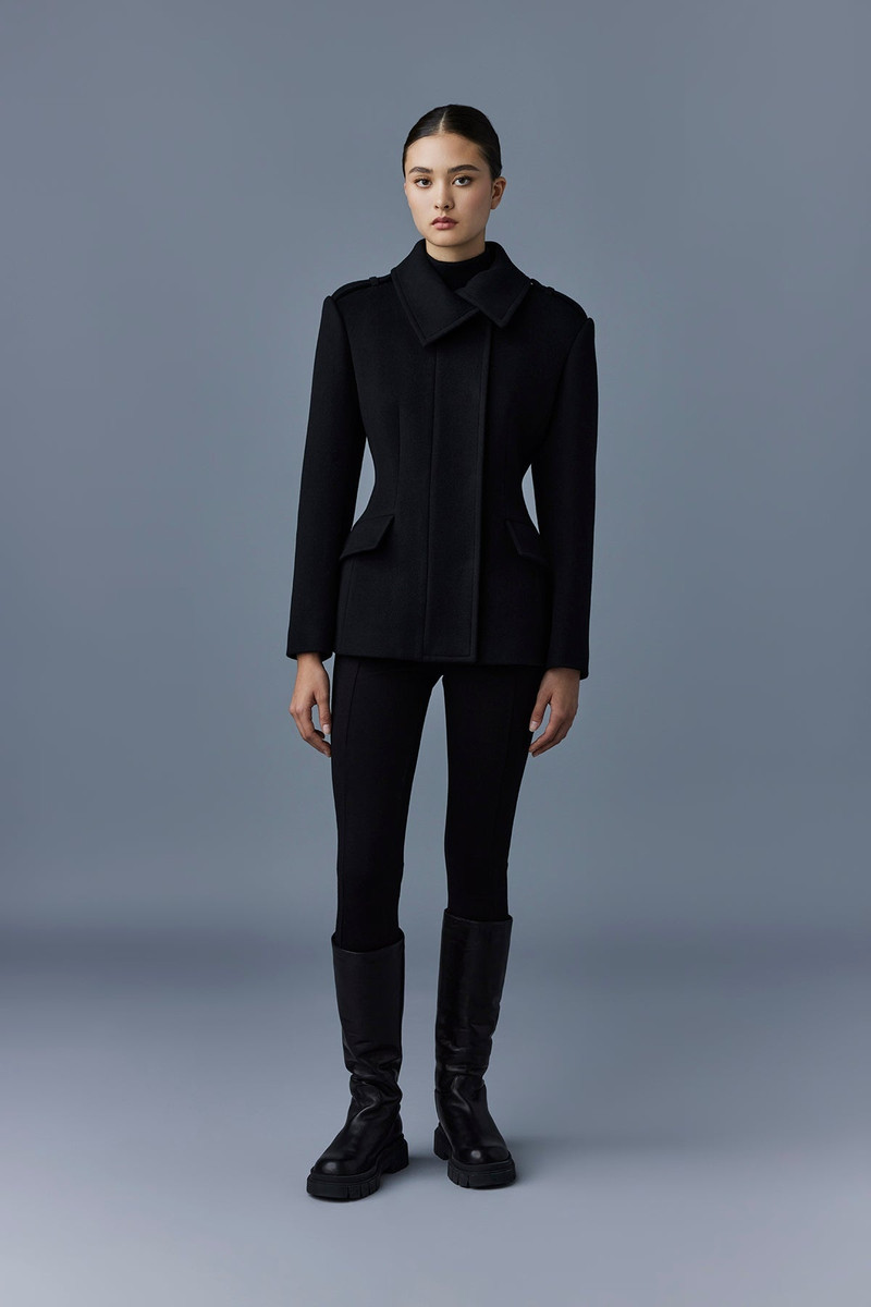 MACKAGE MARCY Wool fitted jacket with asymmetrical collar outlook