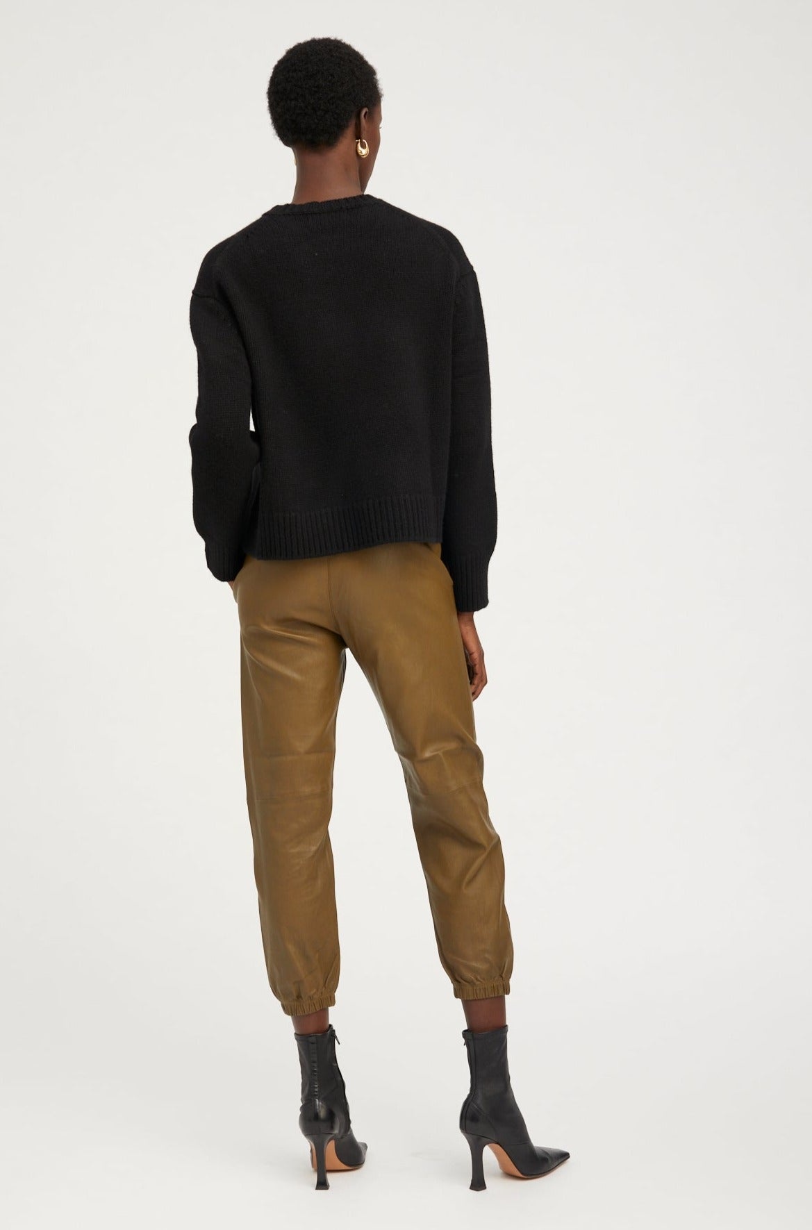 MOSS LEATHER SWEATPANTS - 4