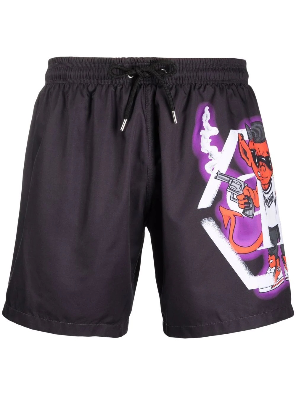 devil logo print shorts - 1