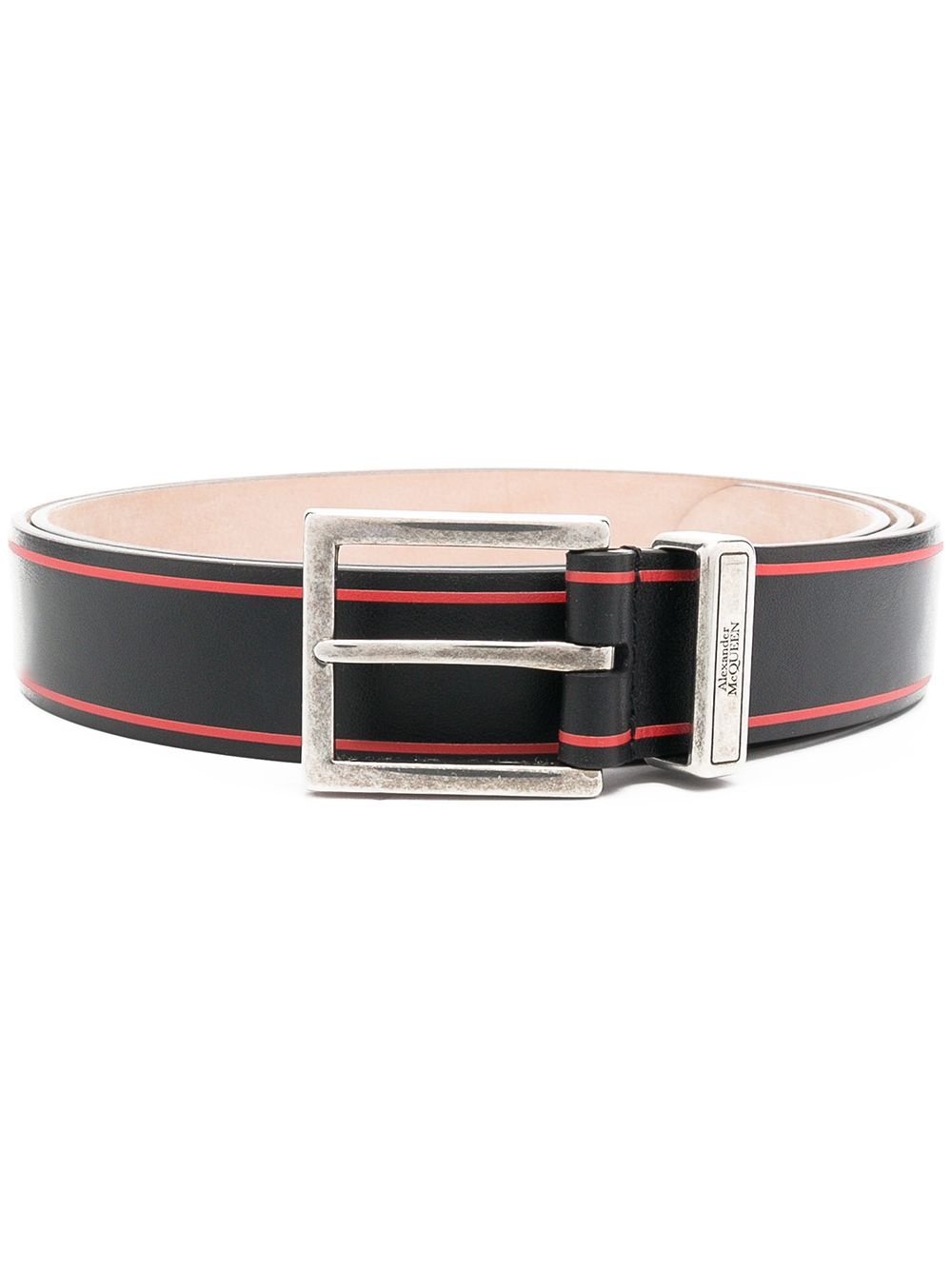 logo print tonal buckle belt - 1