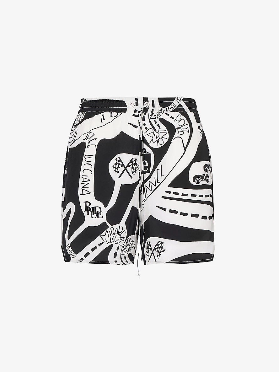 Strada graphic-print silk shorts - 1
