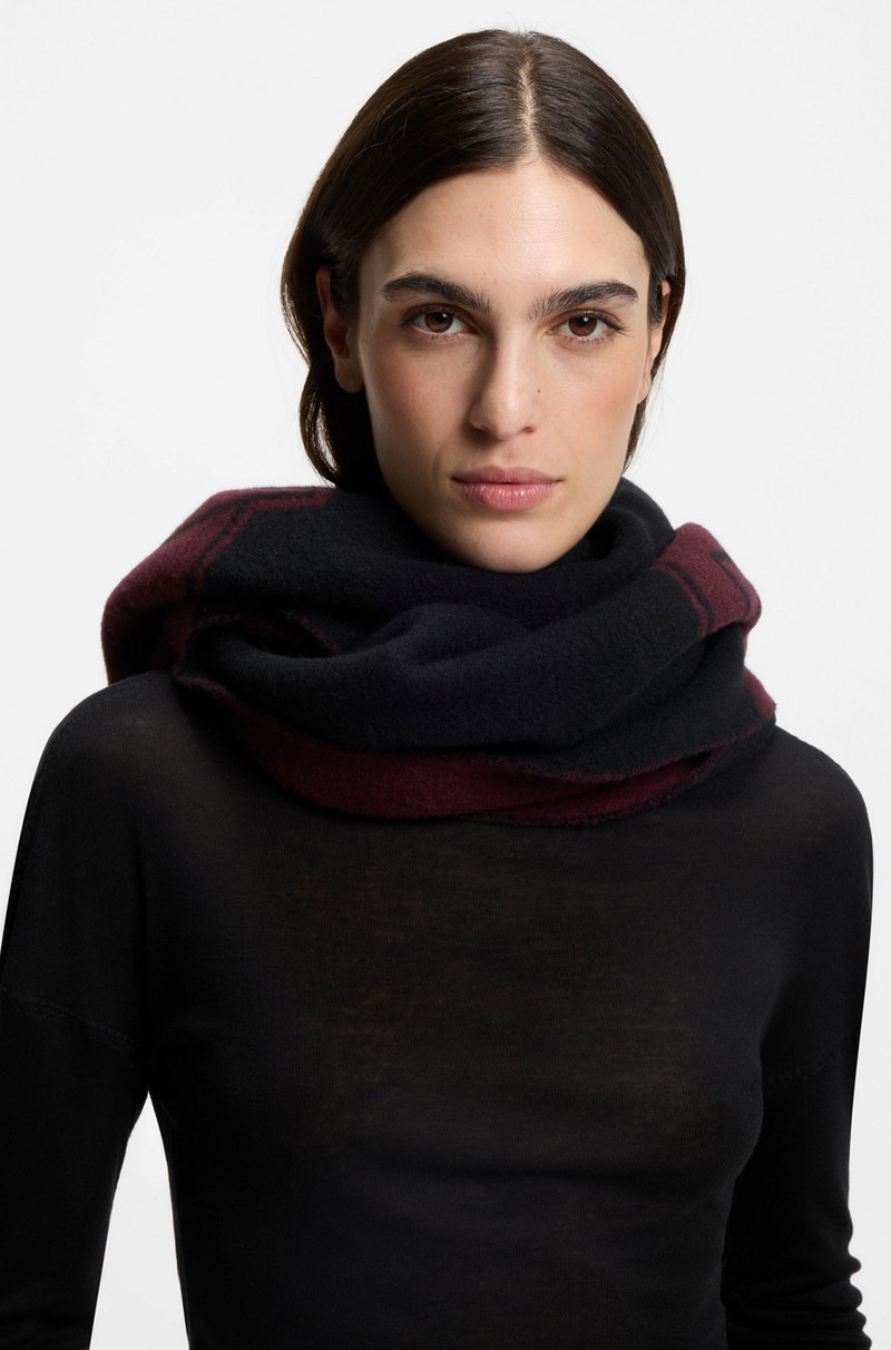 BOSS WOOL-BLEND SCARF WITH DOUBLE B MONOGRAM JACQUARD outlook