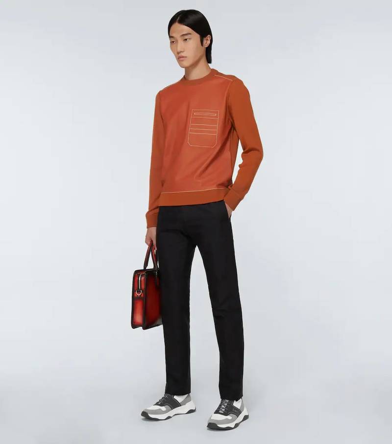Berluti Wool and leather sweater outlook