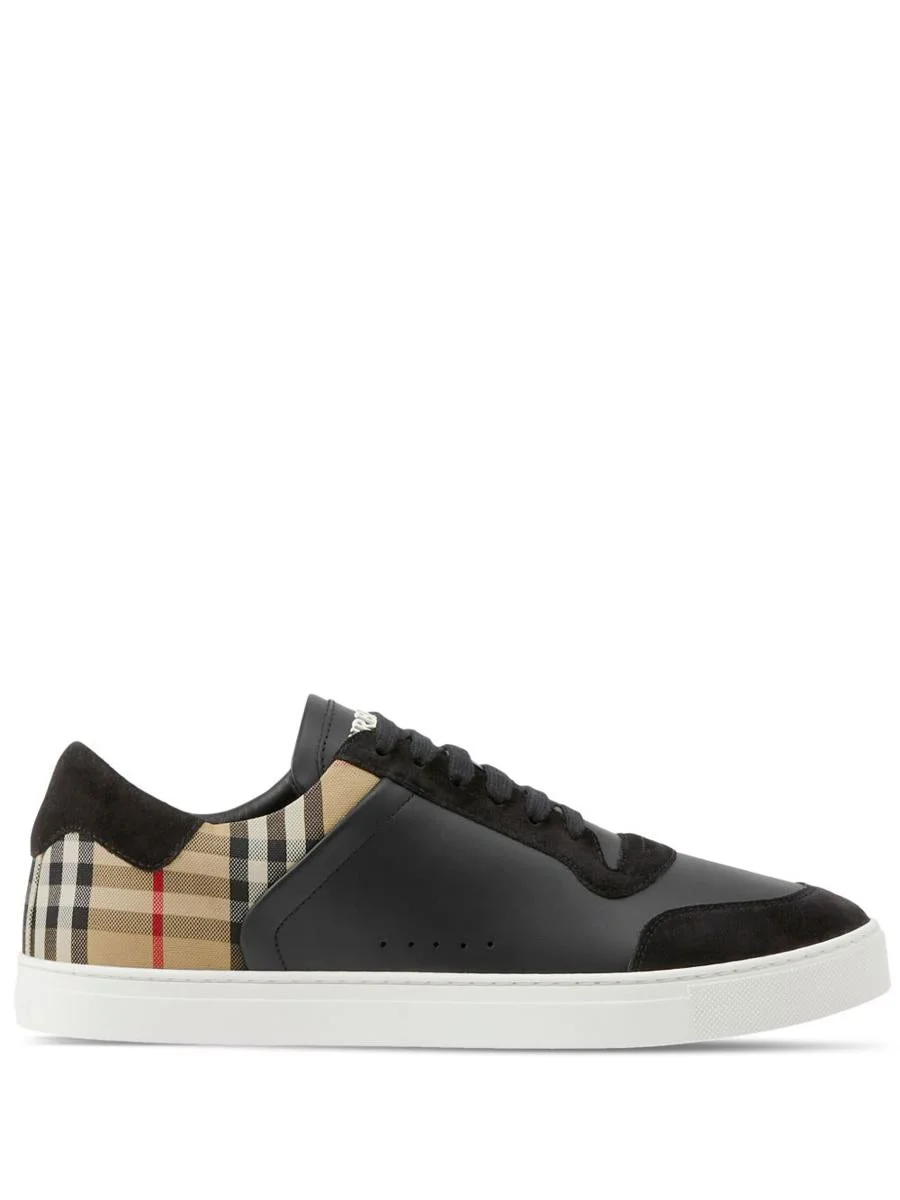 BURBERRY 'STEVIE' BLACK LEATHER SNEAKERS - 1