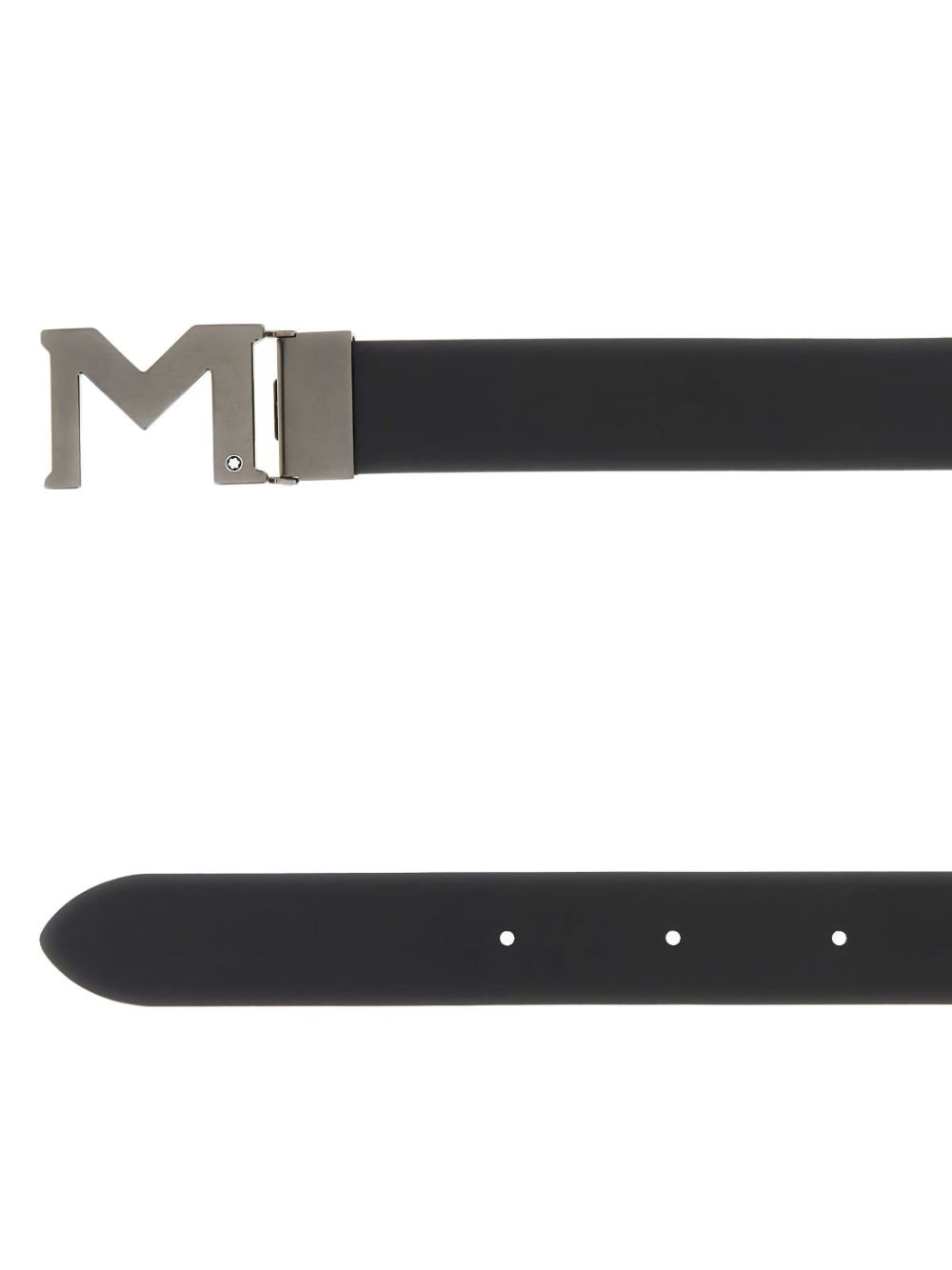 M-buckle leather belt - 2