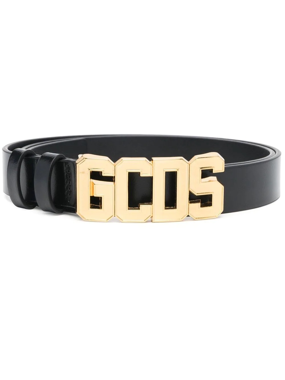 logo-buckle leather belt - 1