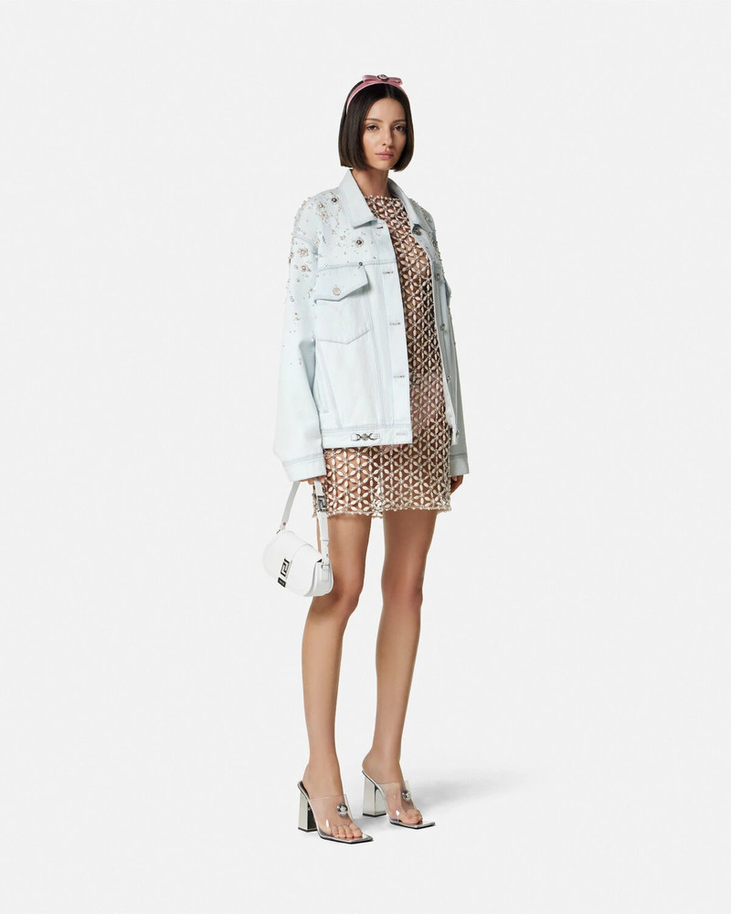 VERSACE Embellished Oversize Denim Jacket outlook