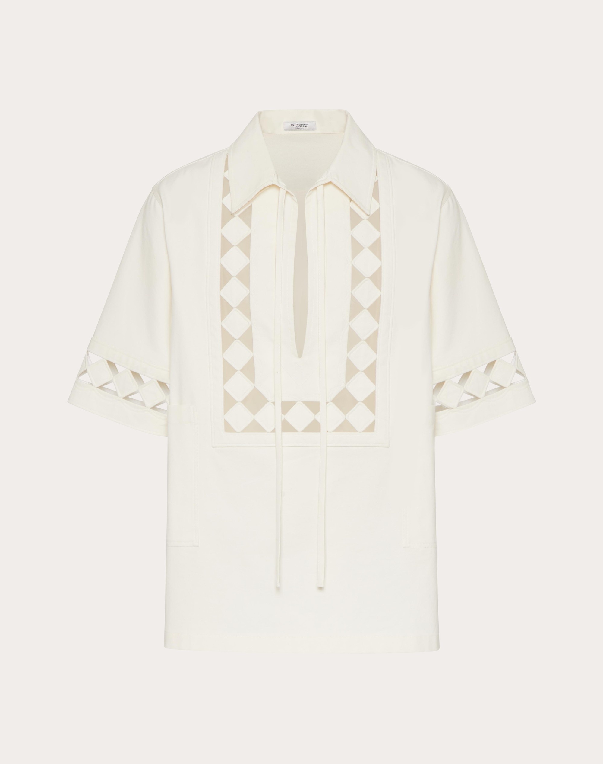 TUNIC WITH GEOMETRIC CUT-OUT EMBROIDERY DETAIL - 1