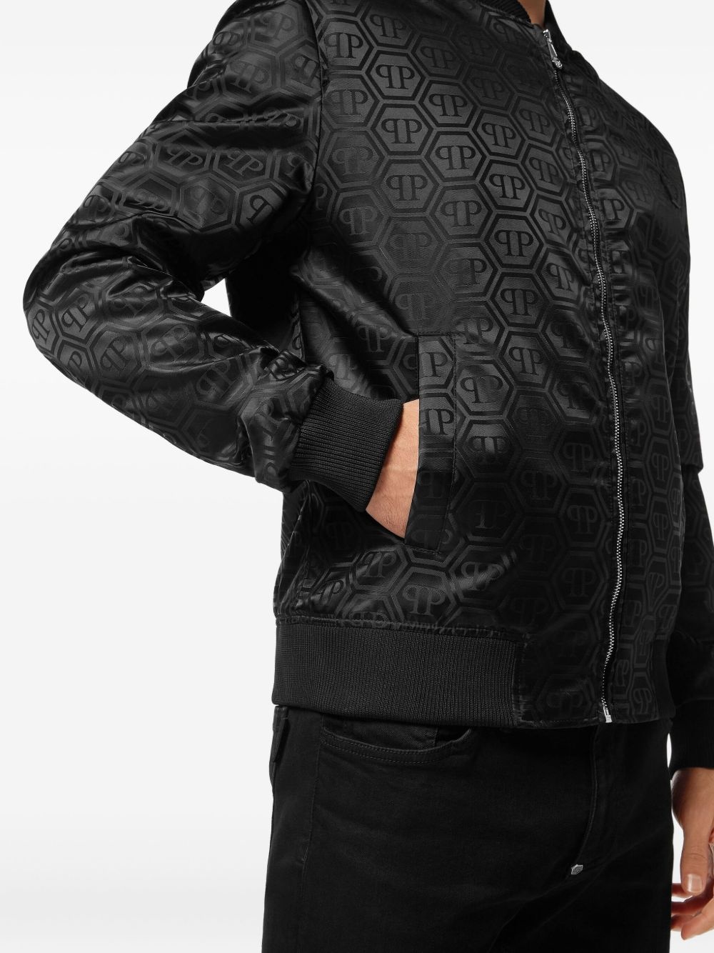 monogram-pattern jacket - 5