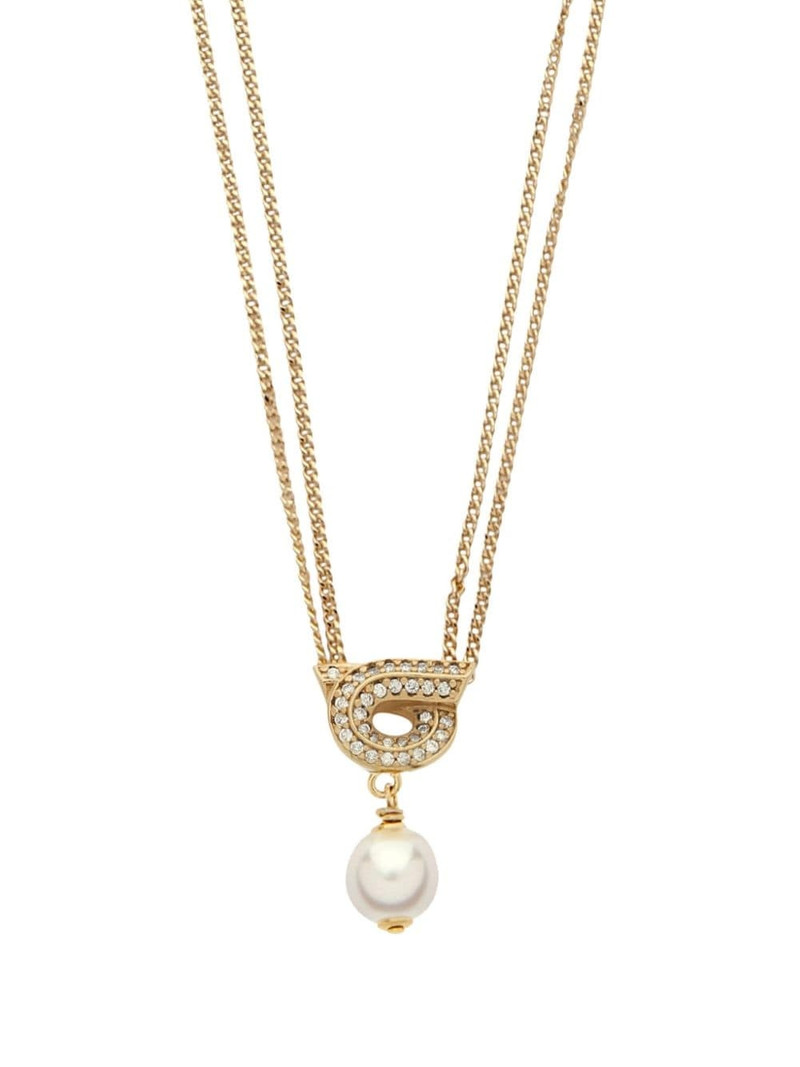 FERRAGAMO Gancini pearl pendant necklace outlook