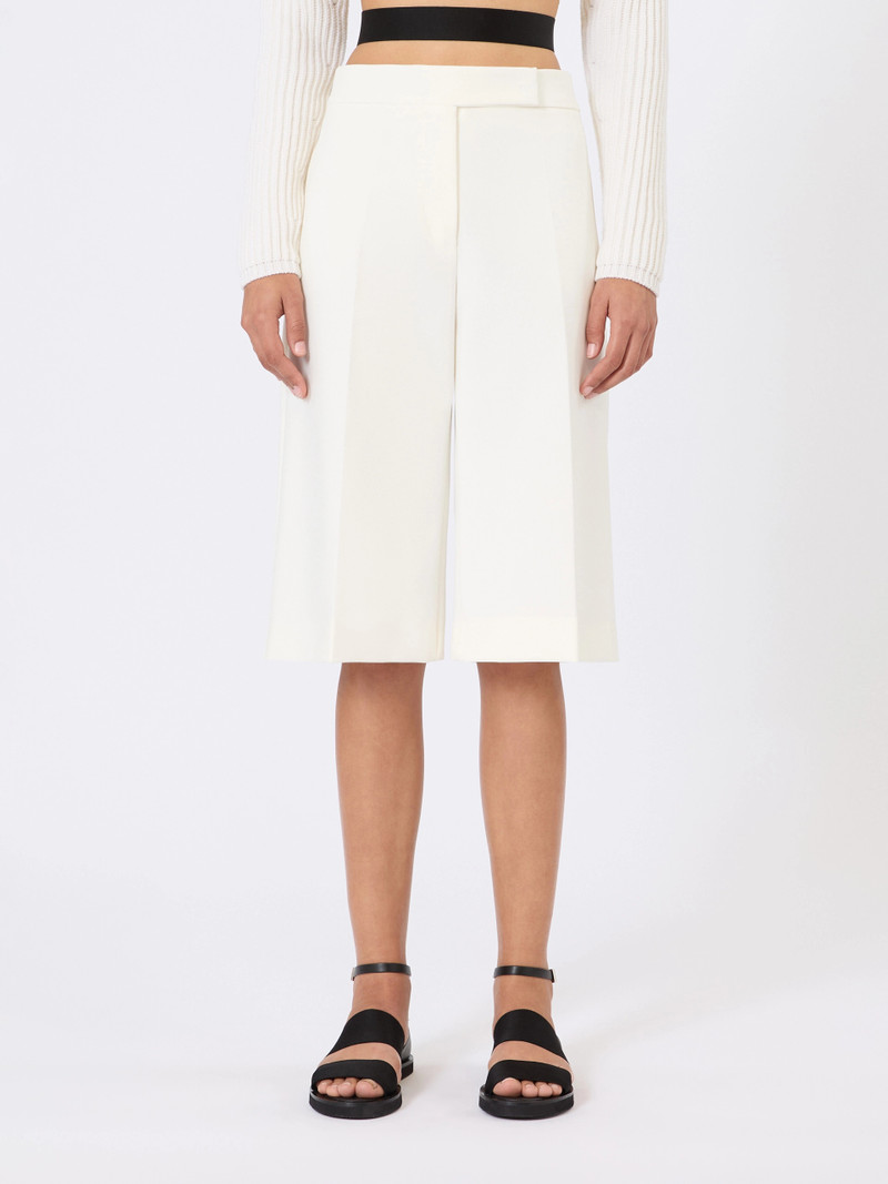 ARCELLA Viscose crêpe jersey Bermuda shorts - WHITE 3