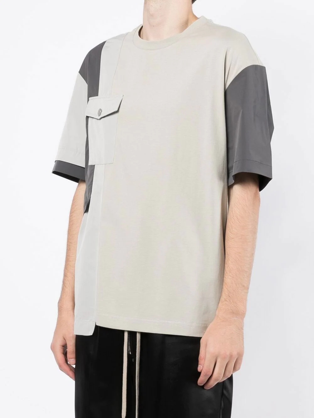 panelled flap-pocket T-shirt - 3