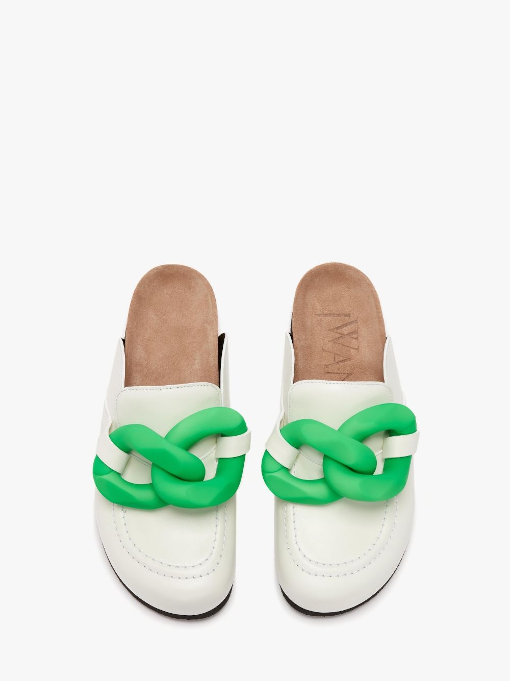 CHAIN LOAFER LEATHER MULES - 4