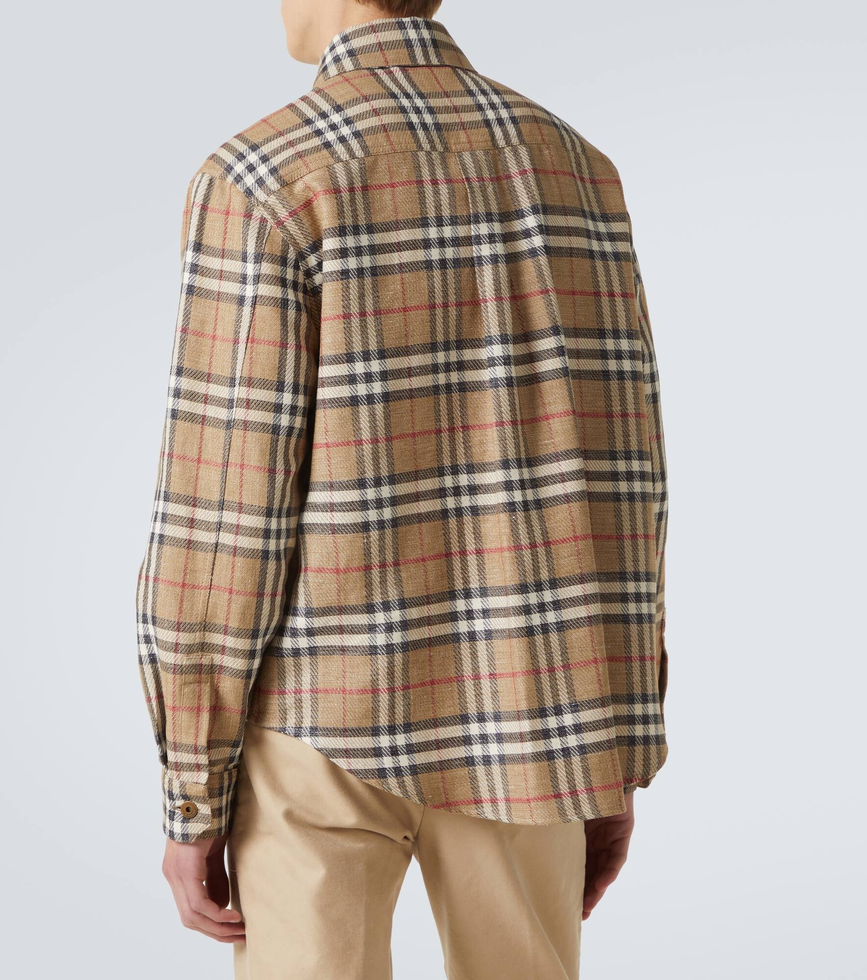 Burberry Check cotton and linen shirt - 4